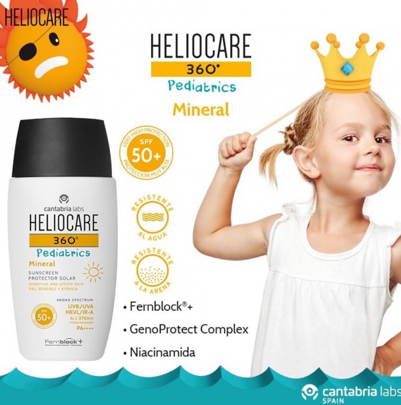 HelHeliocare 360° Pediatrics Mineral SPF 50_ Kem chống nắng phổ rộng cho trẻ em và làn da nhạy cảm